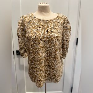 Yellow Floral Print MELLODAY Blouse Large